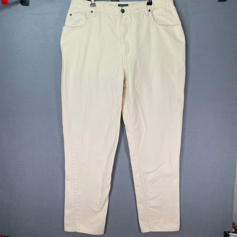 Scandia Woods Mens 38x34 Khaki‎ Denim Jeans Cotton Straight Vintage Casual